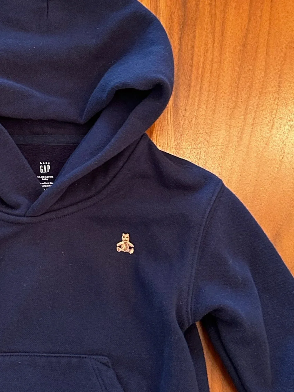 Baby Gap Navy Hooded Kids Sweatshirt Cozy Everyday Wear size 12-18 months